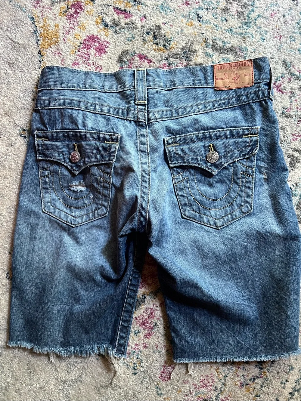🔥🩵True Religion-Riley Baggy Boyfriend Oversized Jean Short🩵🔥